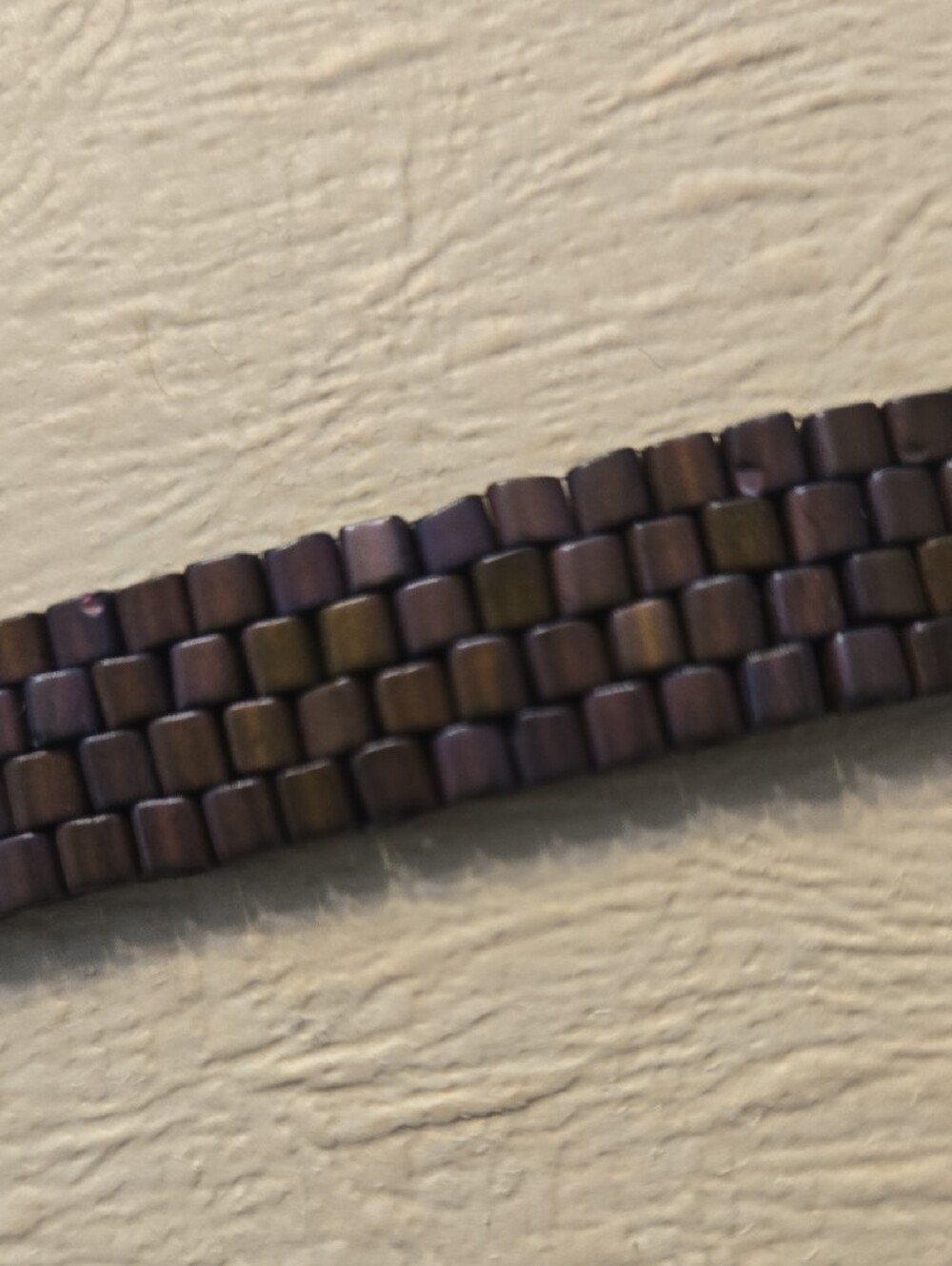 Deep Purple Woven Glass Bead Bracelet - Picture 2 of 3